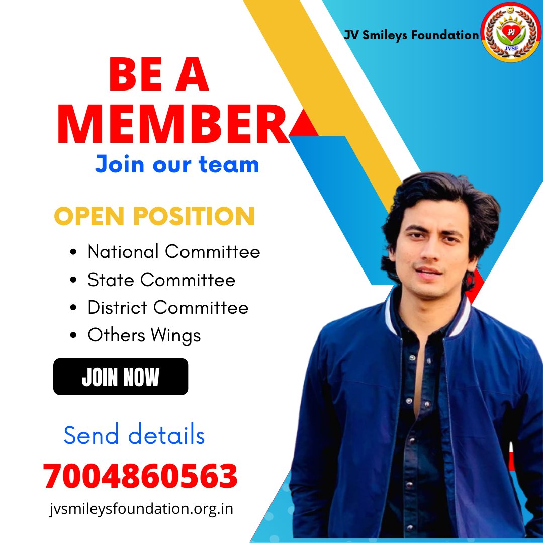 JVSF_NGO's tweet photo. नये सदस्य नई ऊर्जा ले कर आते हैं, नये सदस्य नये विचार ले कर आते हैं।
नई ऊर्जा और नये विचार के साथ मिलकर जेवी स्माइलीज फाउंडेशन, नया कीर्तिमान स्थापित करेगा ।।
WhatsApp 070048 60563
#joinus #membershipdrive #joinourteam #BeAMember #jvsf #ngo #volunteer #socialservice https://t.co/EaapA6OPGy
