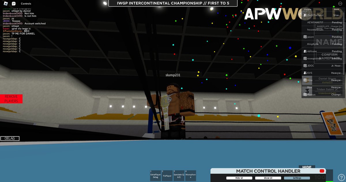 APWRBLX's tweet photo. CHRISTMAS DONTAKU 2023
ダニエル・ストームがトライデン・セイバーJr.を下してIWGPインターコンチネンタル王座を奪取!
@DarealPrimeJ took down Triden Sabre Jr. to claim the IWGP Intercontinental title!
#APWWORLD https://t.co/FY3mEUDDAk