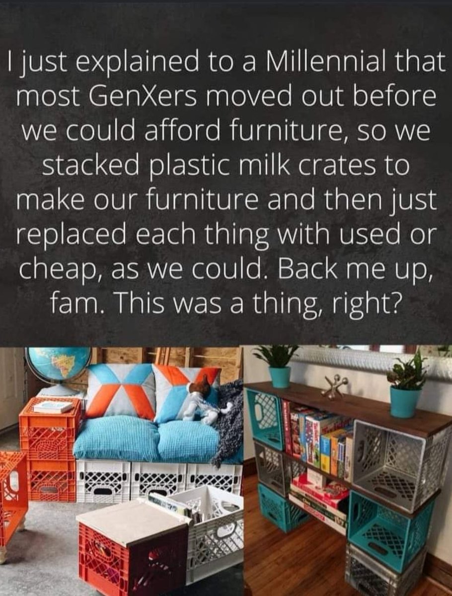 1FUi_'s tweet image. Here&apos;s mine circa 2000 my first place in Tow, TX cost $80 a month - under that pink dollar store table cloth are more #milkcrates 
#GenX