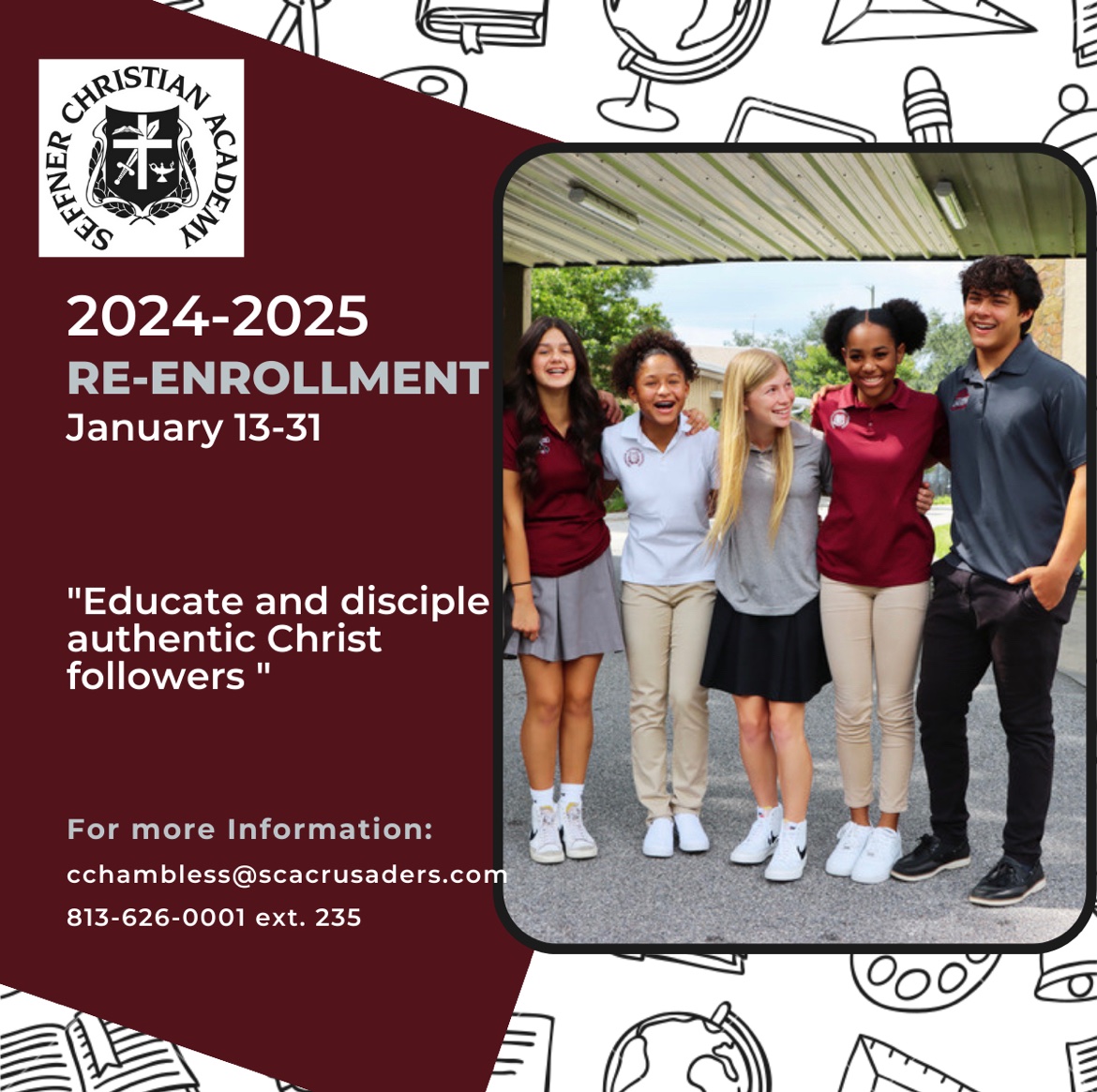 Mark your calendar! Re-enrollment for the 2024-2025 school year will be January 13-31. New student applications will open on January 15th.
