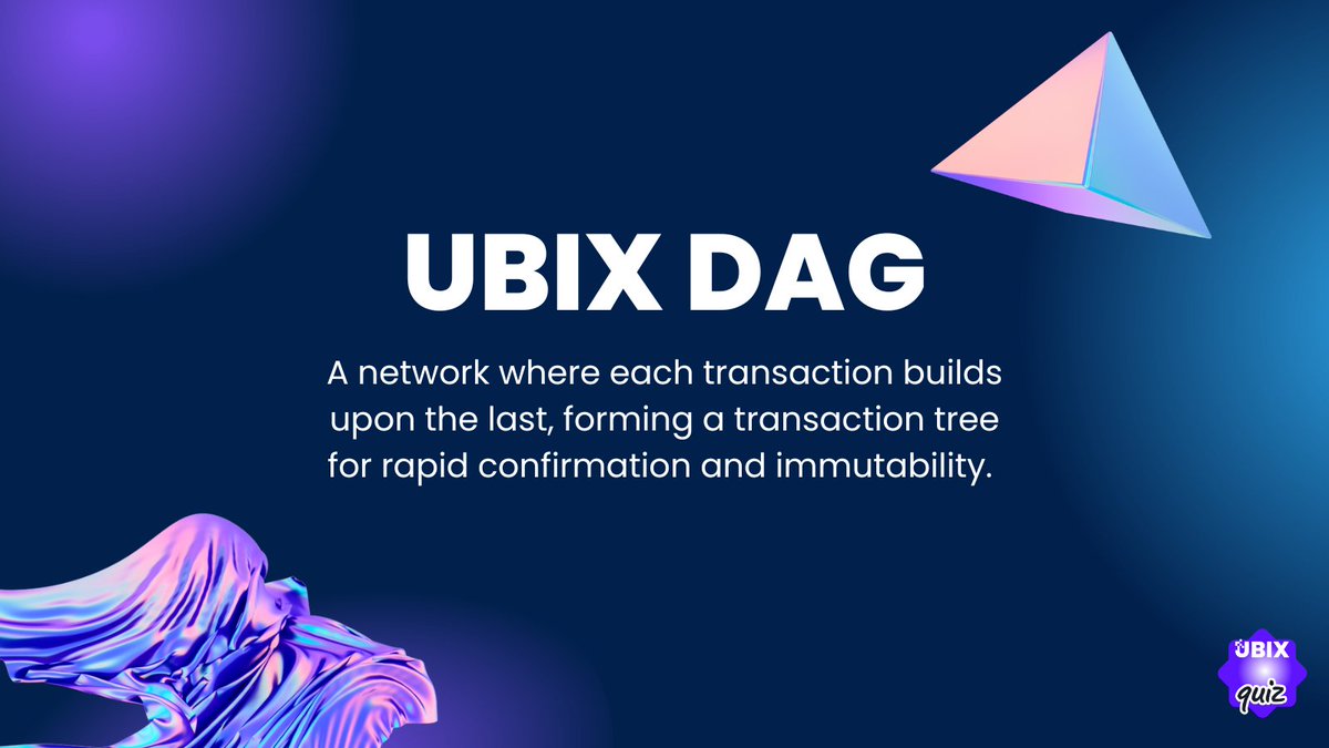 UBIX_Network's tweet photo. �� What's DAG ? It's a Directed Acyclic Graph - a network where each transaction builds upon the last, forming a transaction tree for rapid confirmation and immutability.

🚀 Dive into UBIX - where innovation meets efficiency! Our DAG system isn't just a ledger; it's a dynamic network. Unlike typical blockchains, UBIX thrives on a hybrid model combining public/private chains and asynchrony for unparalleled speed and scalability.

Buy secure UBX coin here ➡️https://t.co/jv0bEHPDRh