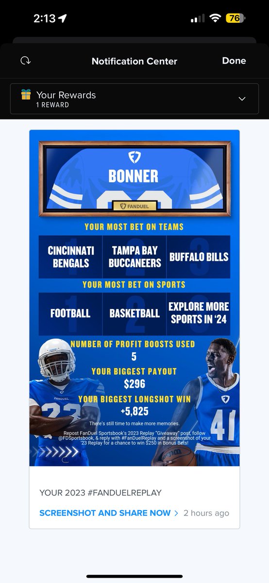 MBonner12's tweet photo. @FDSportsbook https://t.co/92BF8kcM4O