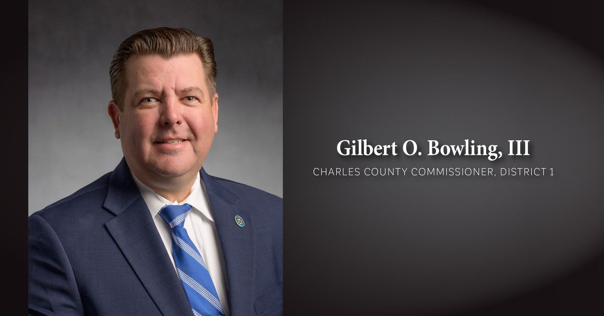 A reminder to join Commissioner Gilbert 'BJ' Bowling (District 1) at his Town Hall Meeting on Friday at 6 p.m. at La Plata Volunteer Fire Department, Inc. (911 Washington Ave, La Plata).