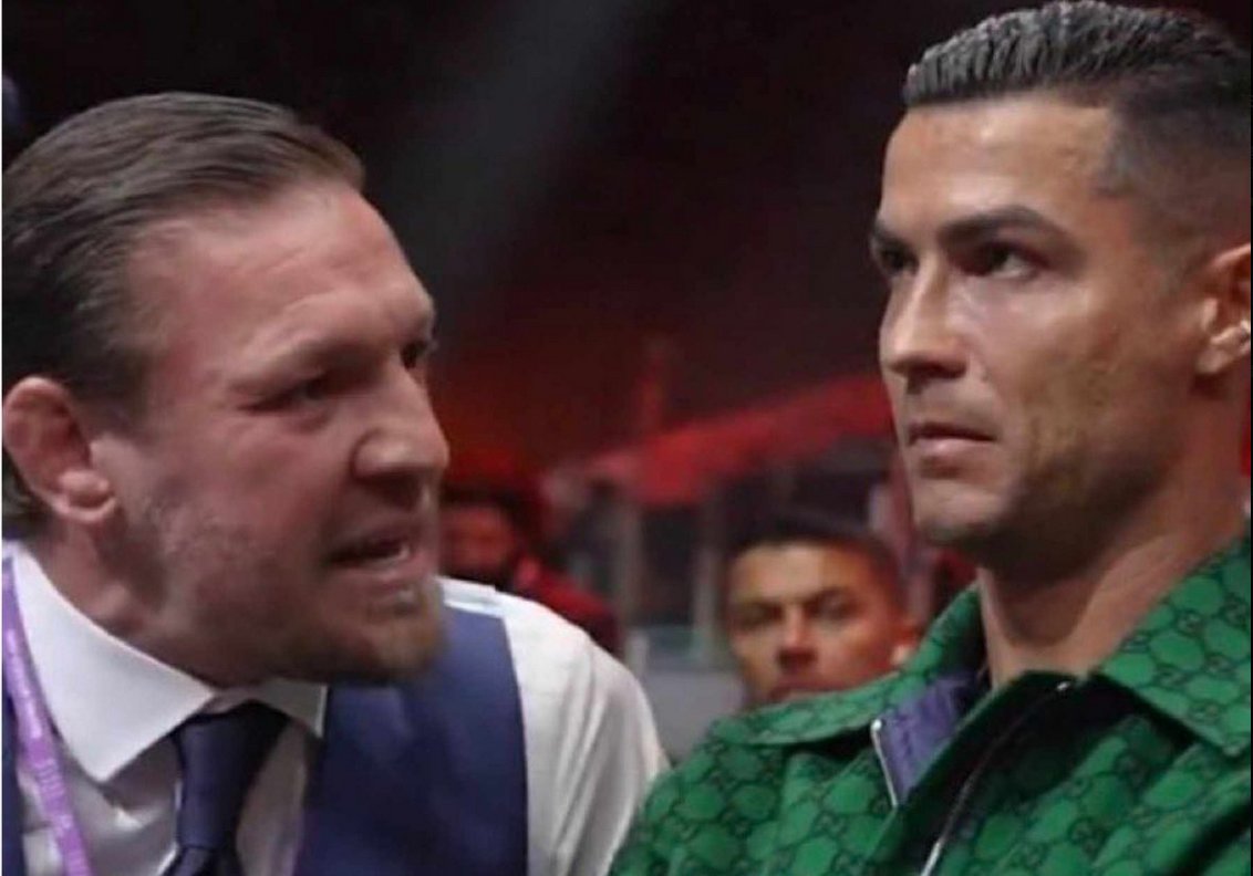 FoobarMMA's tweet photo. I just know ronaldo was contemplating telling him to sit down and stfu🤣 https://t.co/88vJwsgCDK