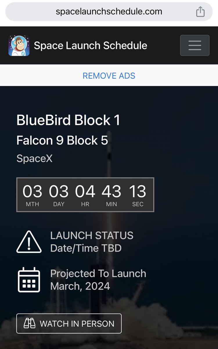 CatSE___ApeX___'s tweet photo. $ASTS Not _the_ best / most well informed of websites, usually.
But still. They just flipped to a March launch window.
Do they know something? Or just midpoint of Feb-March current guidance?
Hard to know. But nice with the countdown feature.
https://t.co/3copamU0aX https://t.co/yUdbi5UgMA