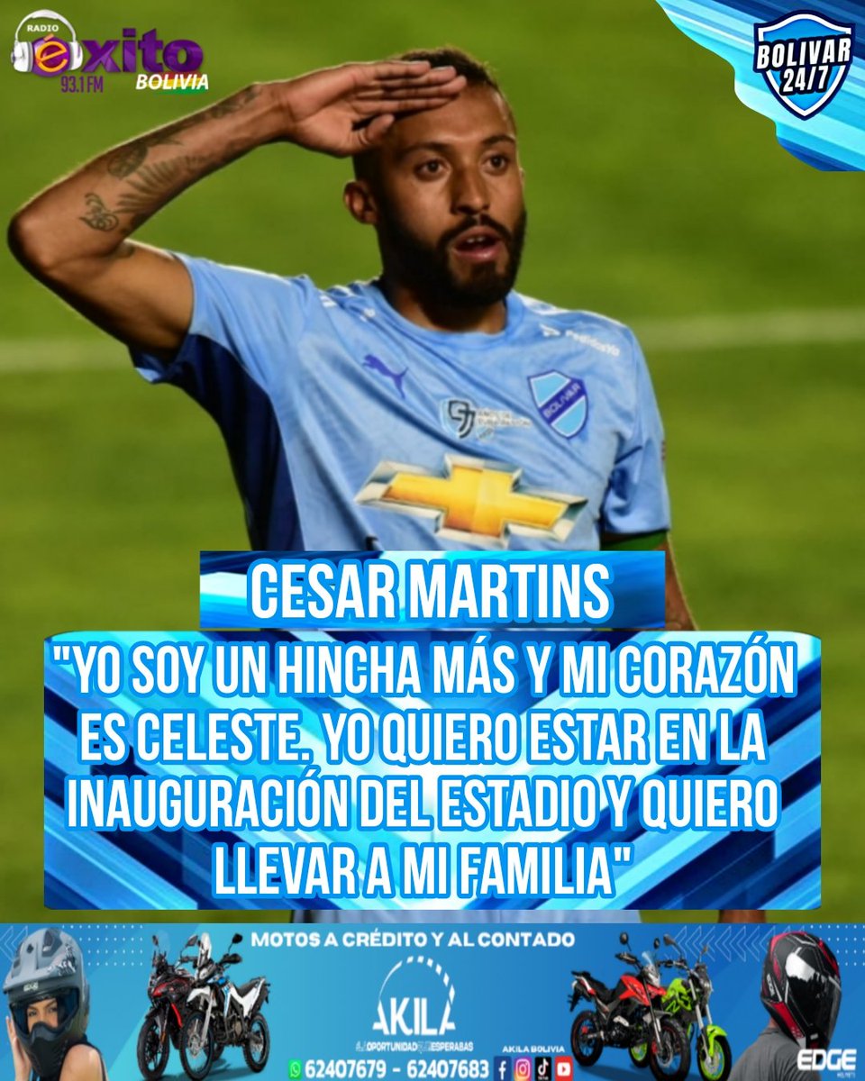 bolivar247's tweet photo. #Exclusivo🚨
#Bolívar247Radio🎙️
CESAR MARTINS:"Nosotros sabemos que Bolivar es fuerte en el Siles cuando está lleno, yo espero que el 2024 se llene mucho más el Siles que se pueda conseguir los objetivos en la Libertadores".
https://t.co/uvO8oDqIDJ
#RadioExito https://t.co/QQmjGcj3UG