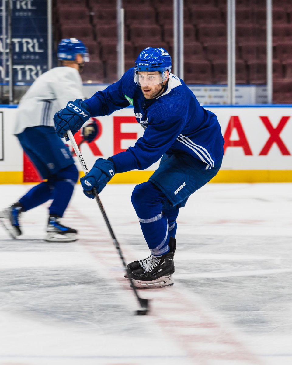 Canucks's tweet photo. Nice to see Carson Soucy back skating with the team! https://t.co/JBHbXHpUBW