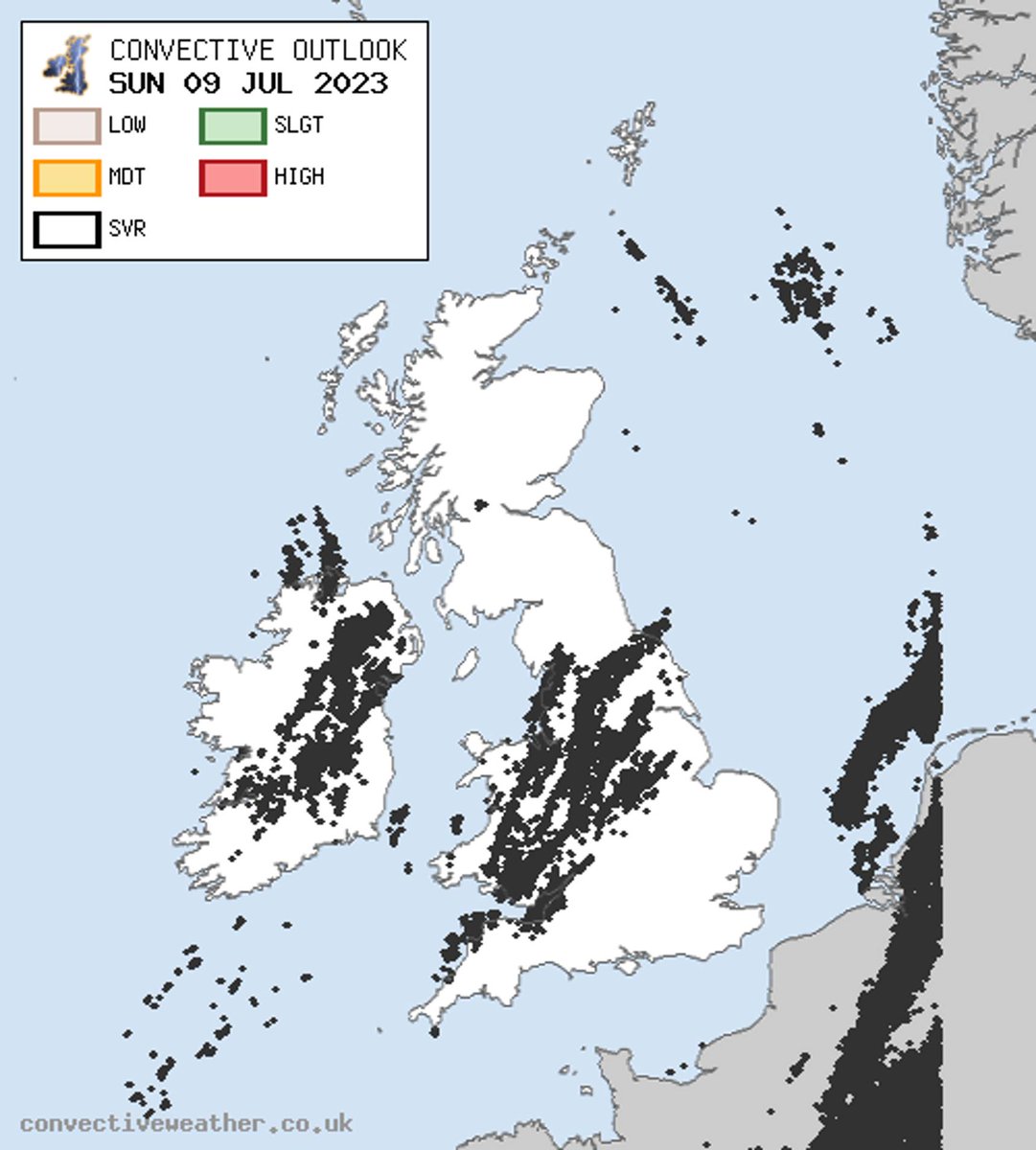 In the run-up to the New Year we're taking a look back at the Top 5 most thundery days during 2023... #3: Sunday 9th July (29%)