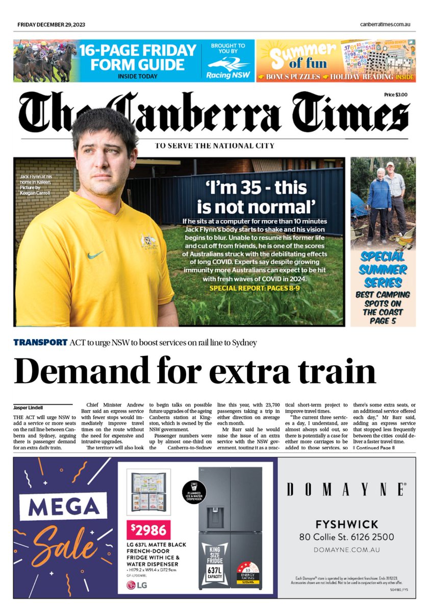 Canberra Times (@canberratimes) on Twitter photo Good morning, Canberra. We're expecting a top of 27 degrees and a partly cloudy day as the chance of showers and storms continues. Here's today's <a href="/canberratimes/">Canberra Times</a> front page | <a href="/jclindell/">Jasper Lindell</a> @LanieT96
canberratimes.com.au/subscribe Good morning, Canberra. We're expecting a top of 27 degrees and a partly cloudy day as the chance of showers and storms continues. Here's today's <a href="/canberratimes/">Canberra Times</a> front page | <a href="/jclindell/">Jasper Lindell</a> @LanieT96
canberratimes.com.au/subscribe