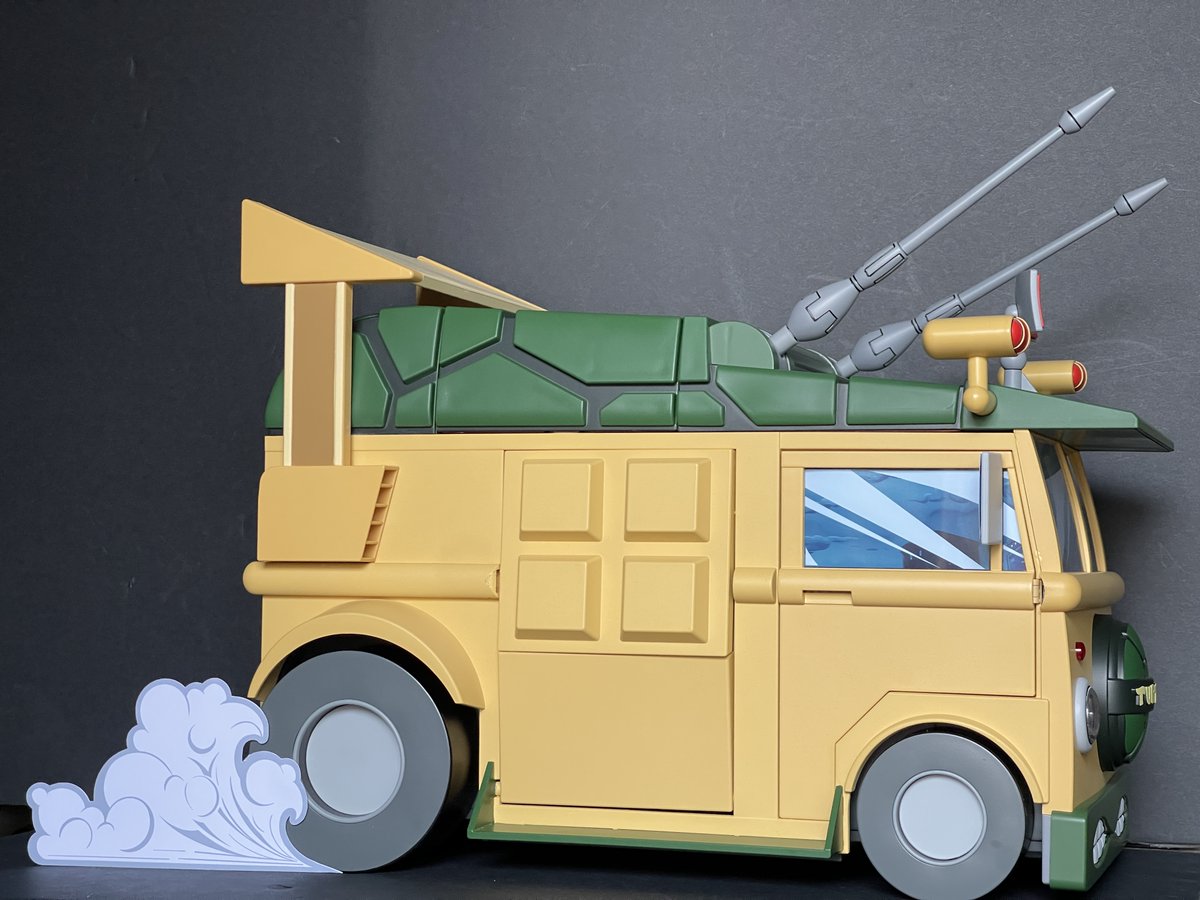 NostalgiaUnboxd's tweet photo. Work in Progress for some smoke and rotating wheel effects. Biggest challenge will be the wheel spin effect. Having edges too tight &amp; sharp will cause imperfect cuts. Solution may be to make a full-circle cover? @LiLjaco1 thanks for the idea 
 #tmnt #neca #turtlevan #necatmnt https://t.co/9l9OS5TQT6