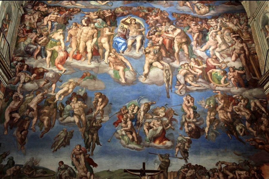 syNICHal's tweet photo. @ModernPapist @Timcast I don't need to ask you for anything. Your point was pretty clear. 
Now tell me all about how Michelangelo wasn't a devout Catholic https://t.co/BzNb9a0rqX