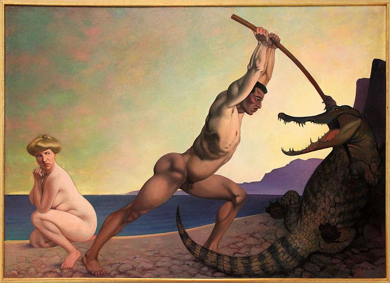 #QuadroDelGiorno
🎨#FélixVallotton (#28dicembre 1865 – 29 dicembre 1925) - Perseo che uccide il drago, 1910.
Olio su tela: 160×233 cm.
Musée d'art et d'histoire, Ginevra