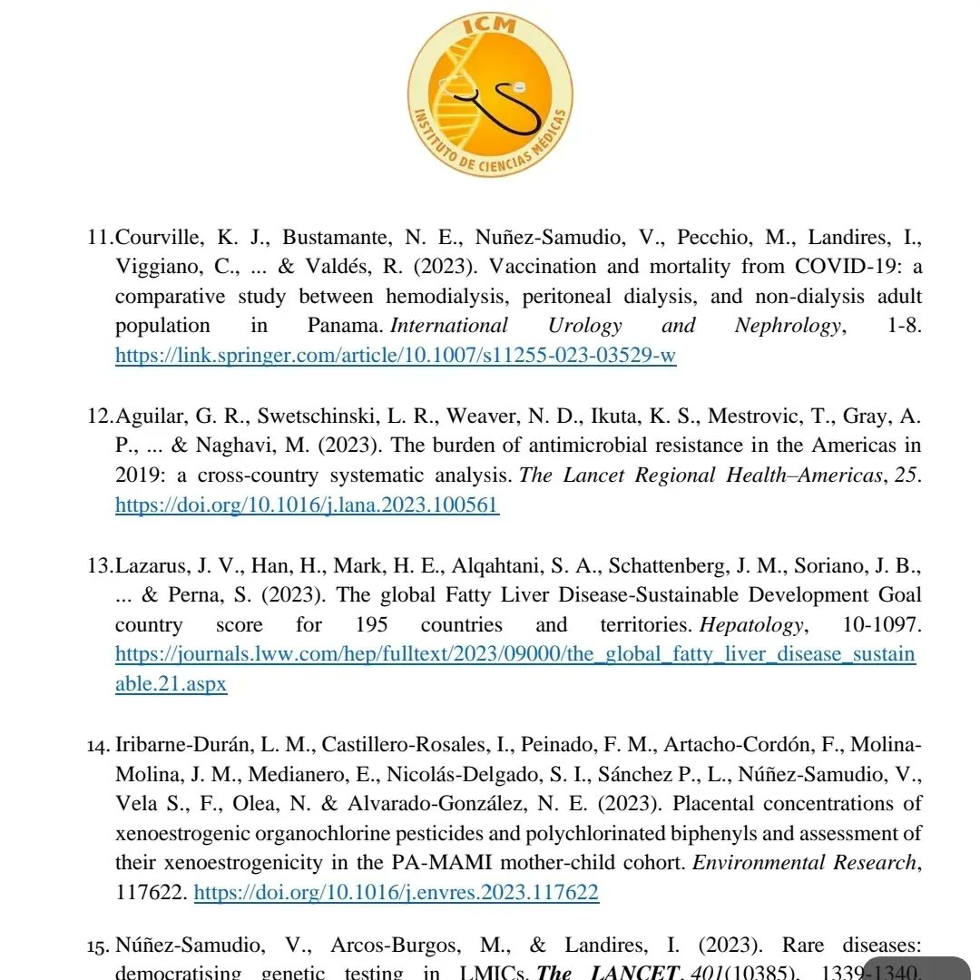 Instituto de Ciencias Médicas, ICM (@icmpanama) on Twitter photo El <a href="/ICMPanama/">Instituto de Ciencias Médicas, ICM</a> en este 2023 ha publicado 15 articulos cientificos en prestigiosas revistas como Science y Lancet. Felicidades a todo su equipo y colaboradores .
<a href="/SNI_Panama/">Sistema Nacional de Investigación de Panamá</a> <a href="/senacyt/">Senacyt Panamá</a> El <a href="/ICMPanama/">Instituto de Ciencias Médicas, ICM</a> en este 2023 ha publicado 15 articulos cientificos en prestigiosas revistas como Science y Lancet. Felicidades a todo su equipo y colaboradores .
<a href="/SNI_Panama/">Sistema Nacional de Investigación de Panamá</a> <a href="/senacyt/">Senacyt Panamá</a>