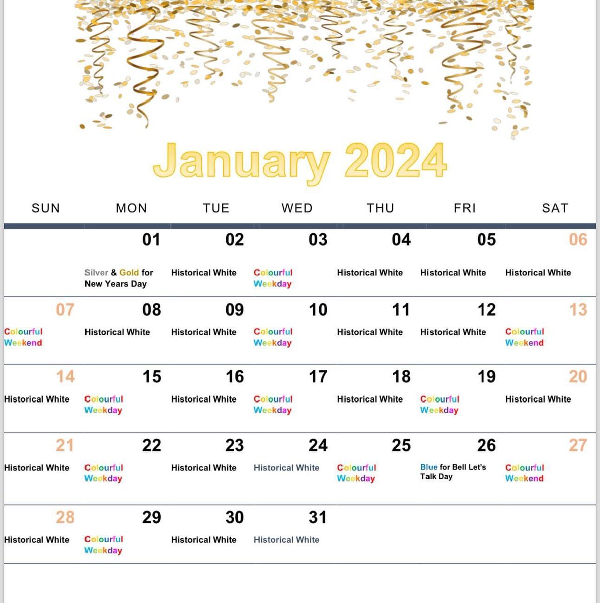 Welland Bridge 13 January Illumination Schedule