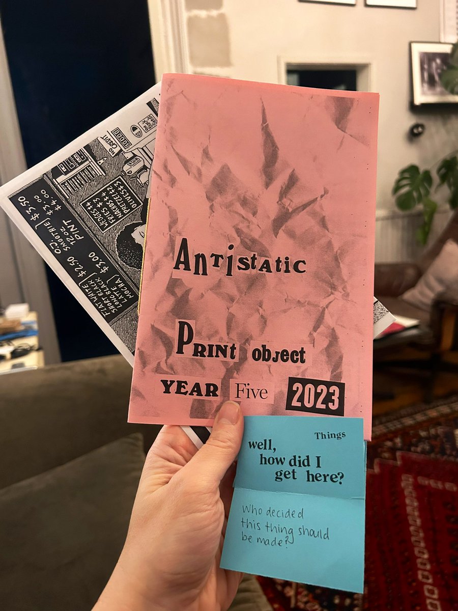 Hurrah! Post from the internet!

1. <a href="/chaykak/">Kyle Chayka</a>’s fancy hardback book about what algorithmic recommendations have done to our cultural ecosystem.

2. <a href="/k_pendergrast/">kelly p.</a> and <a href="/APndrgrst/">Anna Pendergrast</a>’s deliberately lofi zine about resisting that in our creative thinking.

Two objects in conversation.