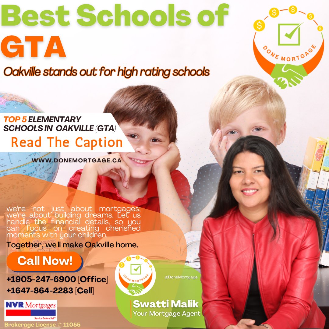 DoneMortgage's tweet photo. Best Schools of GTA

St. Mildred's-Lightbourn: 10/10 SCORE
Al Falah Islamic: 10/10 SCORE
St. Luke: 9.2/10 SCORE
Joshua Creek: 9.1/10 SCORE
Forest Trail: 9.0/10 SCORE

Imagine a nurturing home in Oakville, where top-rated schools and a vibrant community shape your kids' growth. https://t.co/wNB87EZ5kl