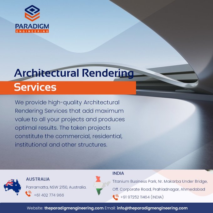 Architectural Rendering Service 

#Architecture #ArchitecturalRendering #RenderingServices #ExteriorRendering #InteriorRendering #FloorPlanRendering #Rendering #3D #Walkthroughs #VirtualReality #VR #Tekla #Autodesk #Revit #SolidWorks #StaadPro #ArchiCAD #Paradigm #Outsourcing