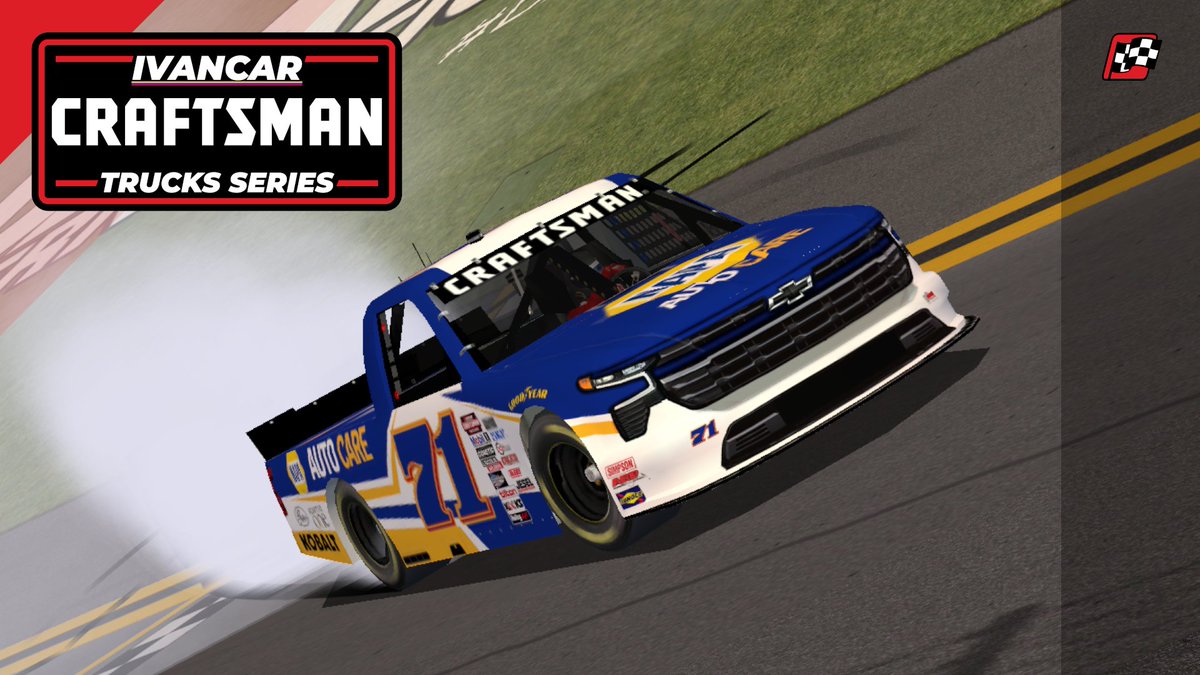 IVANCARMock's tweet photo. #NextEra250 - RESULTS

@leclercelliott_ gets 2nd career win with an excellent execution in the final lap.

@RealGalactic2 finishes 2nd, @cabanascar42 3rd, rookies @jppartal &amp; @Migiditch completes the top-5 at Daytona.

#IVANCARTrucks https://t.co/Ps0X9m4TIa