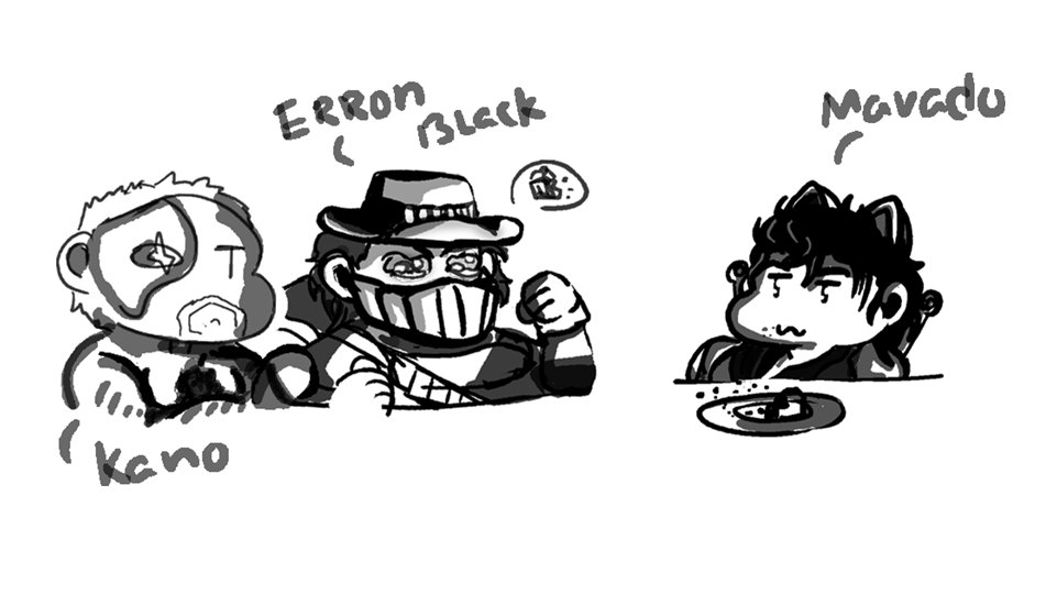 okama_ryka's tweet photo. #Mavado #ErronBlack #Erron #Black #Kano #RedDragon #MortalKombat #chibi https://t.co/YzYQRR13Rf