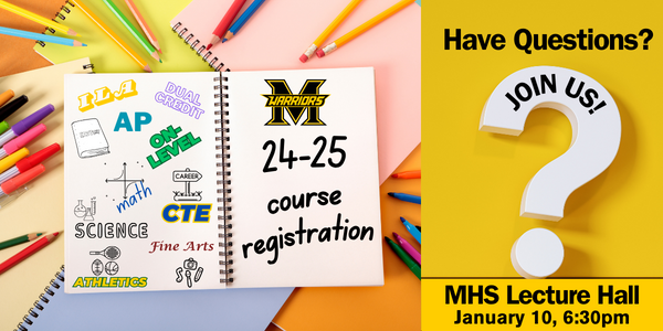 Do you have questions about course registration for next year? Join our next PTSA meeting on January 10th for a Q&amp;A session with our Memorial counselors!