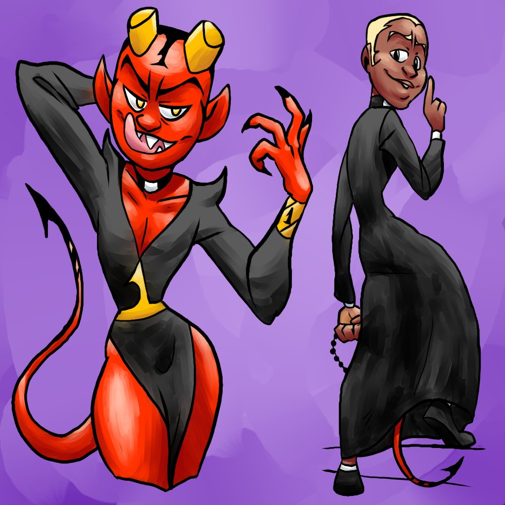 EmiAlvi's tweet photo. tentatio, an incubus created on november 1rt w/ the sole purpose of tempting good people into sinning by the time christmas hits. at times he takes the form of a young priest that gives "benevolent advice" to those in search of an answer to their inner troubles. #myart https://t.co/g1Ovvg15kD