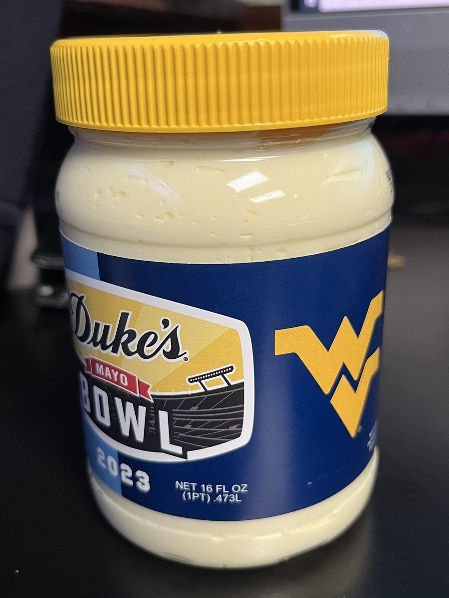 DirectorBrett's tweet photo. Shoutout to @bhallwfmy for snagging me a jar! Go ‘eers!! #HailWV https://t.co/Dr245TeEfC