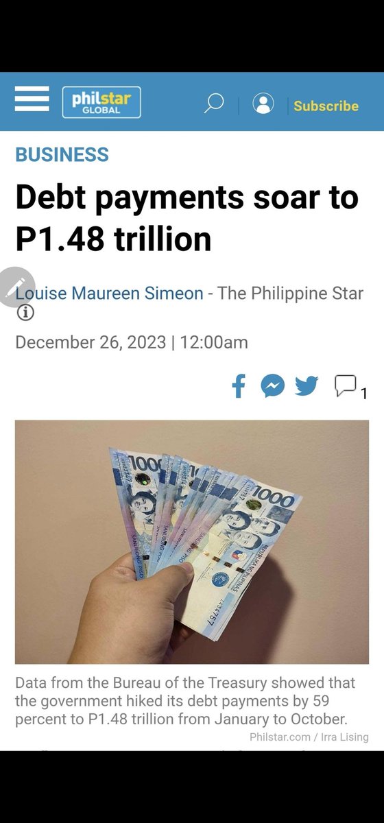 🇵🇭🎯🇵🇭🎯🇵🇭

Debts in 2021---   P 11.7 T
Debts in 2022---  P 13.4T
Debts in 2023---  P  14.4T

Payments made 2023 - P 1.4 T

YOU BE THE JUDGE...

DO YOUR OWN SPIN...

5TH GRADERS KNOW IT

Gandang Umaga mga KA-TOWNHALL 

GAME NA BA KAYO SA
PROPAGANDA WAR NG 
DILAWANS / PINKLAWANS