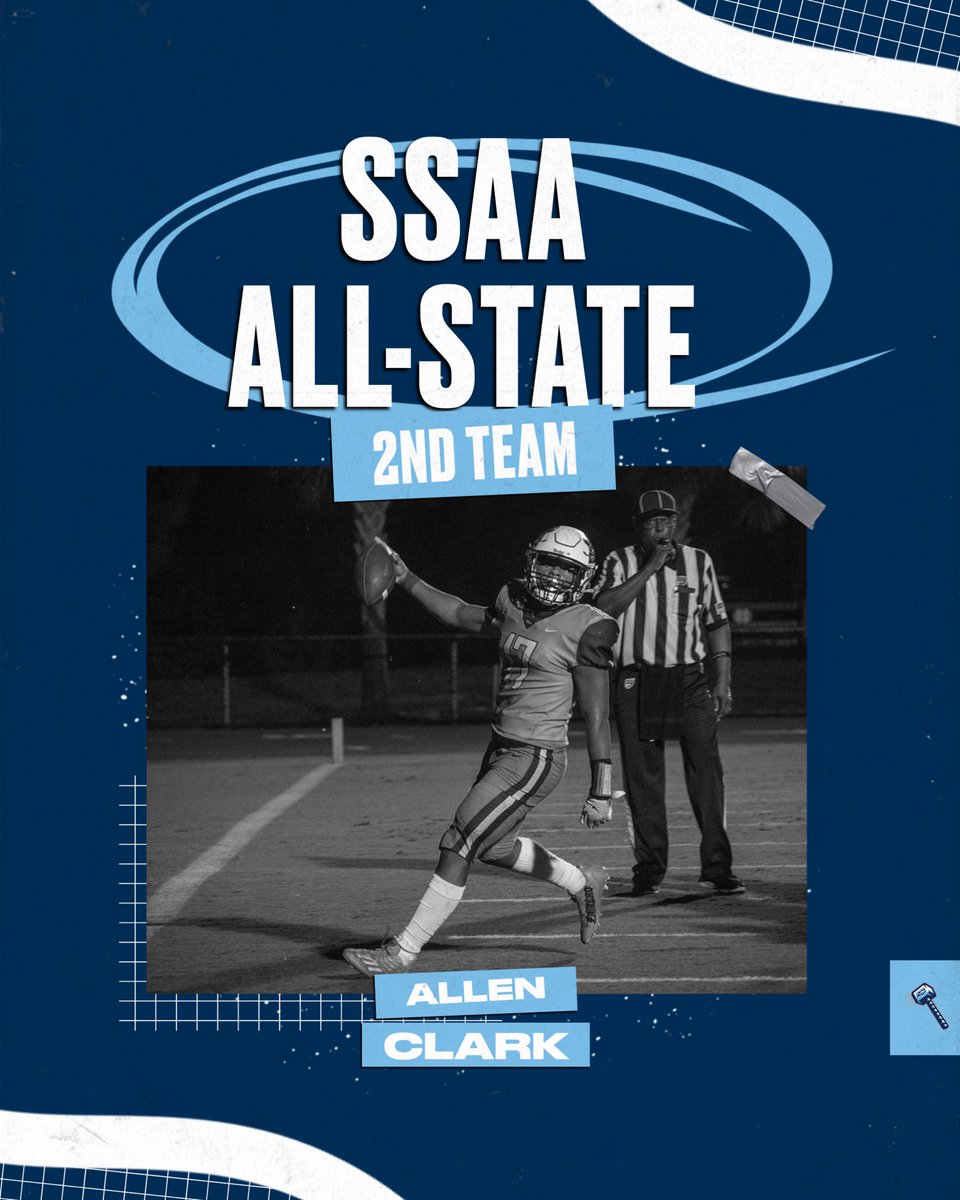 ODAfootball's tweet photo. Congratulations to our 2023 All State selections:

2nd Team
@The_AllenClark - RB
@charlie_tack - ILB
@MikaLevy10 - K
@JackMeyers_ - ATH

Go Thunder ⚡️🏈 @SSAAFootball https://t.co/gqwl75IIVX