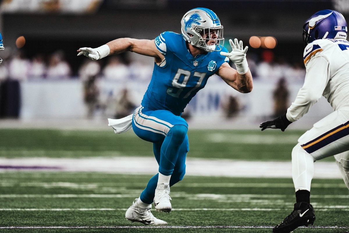 Among all #NFL players this year, @Lions DL @aidanhutch97 ranks (per @PFF ): - 2nd in QB Hits (18) - 2nd in QB Hurries (63) - 3rd in Total Pressures (87) #OnePride