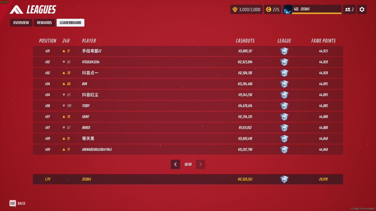 LF1 para subir a top 500.
Thefinals - NA