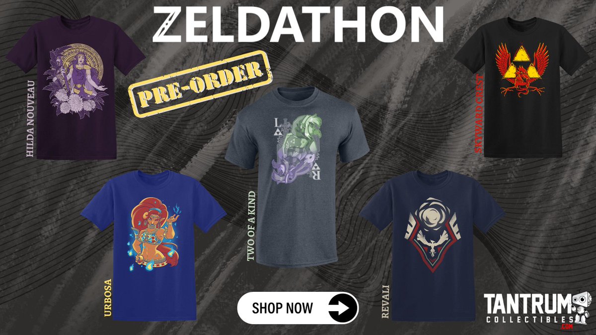 🎈Preorder a <a href="/Zeldathon/">Zeldathon</a> exclusive tee now &amp; help grant wishes with <a href="/MakeAWish/">Make-A-Wish America</a>! 🥳For each purchase, $4 goes directly to making dreams a reality. Be a part of something incredible—reserve yours today!➡️🛒
To Pre-Order: tantrumcollectibles.com/collections/ze…