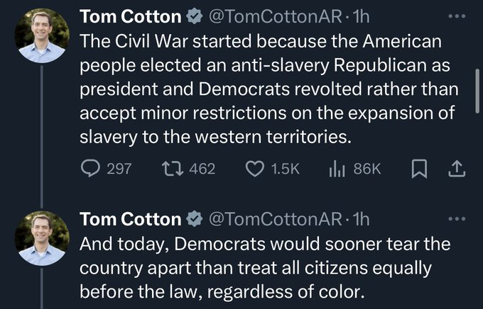 Don't you love it when white #Republicans narrate black history as if the black community don't know the truth of things and who is really on their side in the real present world. @TomCottonAR #GOPfascists