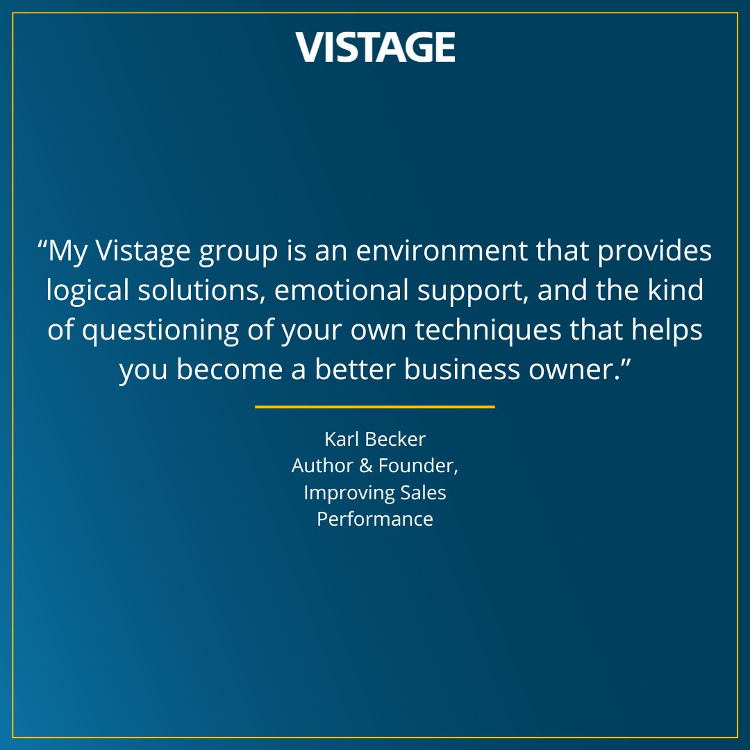 Karl attributes his growth as an entrepreneur and coach to his participation in peer groups and Vistage chair Don Myers. Read more: bit.ly/3TAgUaN #ThePowerOfVistage #VistageGroup #VistageMember #VistageChair #Entrepreneur