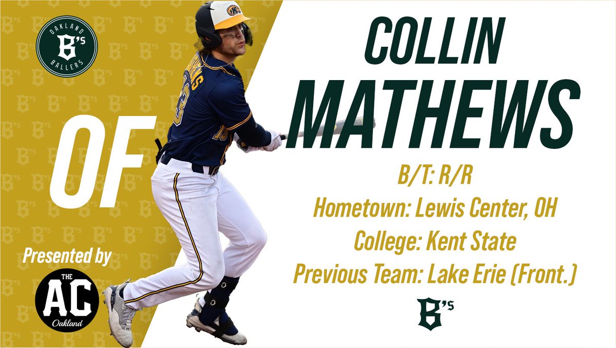 Oakland Ballers (@oaklandballers) on Twitter photo We’re back with more player news! The Ballers sign <a href="/collinmathews13/">Collin Mathews</a> to a contract for the 2024 season! Collin was 2x First Team All-MAC and All-Defense with <a href="/KentStBaseball/">Kent State Baseball</a> in his college career! Welcome him to Oakland! We’re back with more player news! The Ballers sign <a href="/collinmathews13/">Collin Mathews</a> to a contract for the 2024 season! Collin was 2x First Team All-MAC and All-Defense with <a href="/KentStBaseball/">Kent State Baseball</a> in his college career! Welcome him to Oakland!