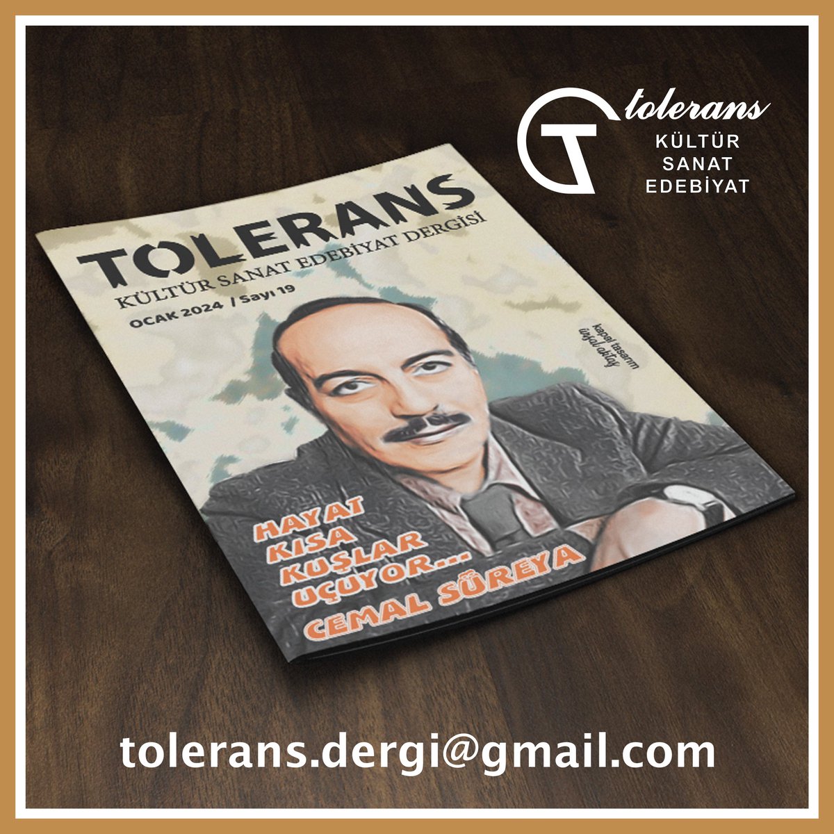 "Hayat kısa 
Kuşlar uçuyor..."
Cemal Süreya 

TOLERANS Kültür Sanat Edebiyat Dergisi (e-dergi) OCAK 2024 sayısı yakında sizlerle. 
tolerans.dergi@gmail.com
#cemalsüreya
#toleransdergi #tolerans #kültür #sanat #edebiyat #şiir #kitap #dergi #öykü #hikaye #deneme #aforizmalar