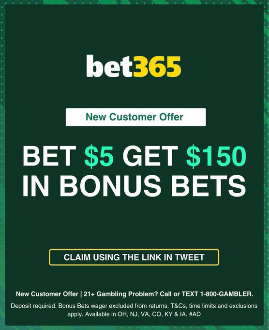 HarryLockPicks's tweet photo. 🏈 TNF Parlay 🏈

Wager with at least $5 on bet365 and you’ll get $150 in bonus bets.

Claim here: https://t.co/hflUVxpqWU

21+ gamble responsibly, new customers. https://t.co/oEhj8eVSVl