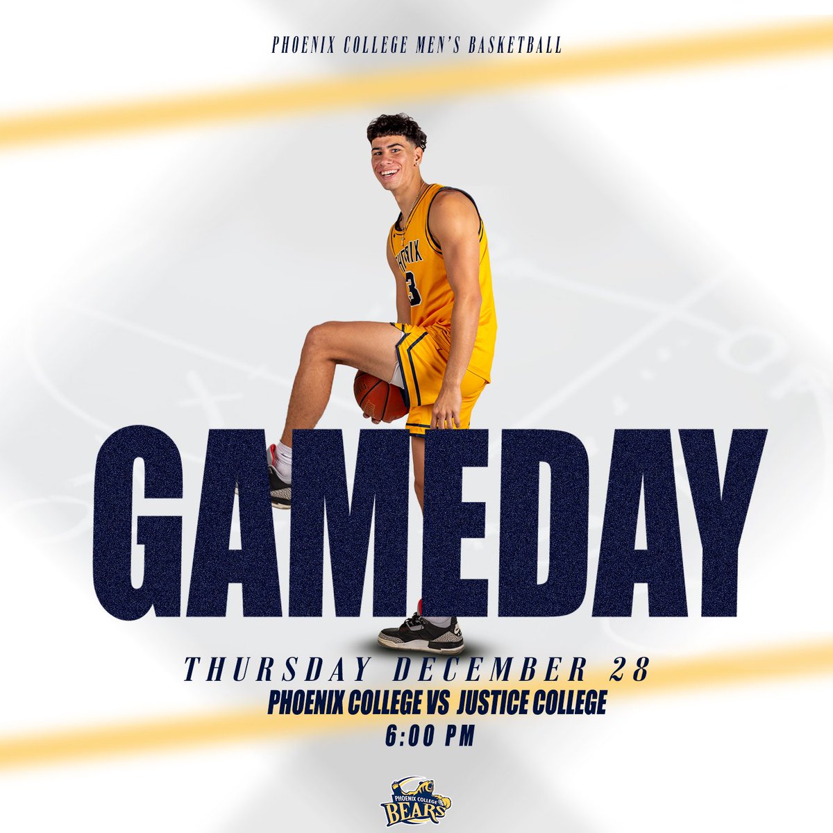 Back in the Bears Den / PC Holiday Classic 

🆚 Justice College
⏰ 6:00 pm
🏟 Phoenix College 

#pcproud #heartofthebear