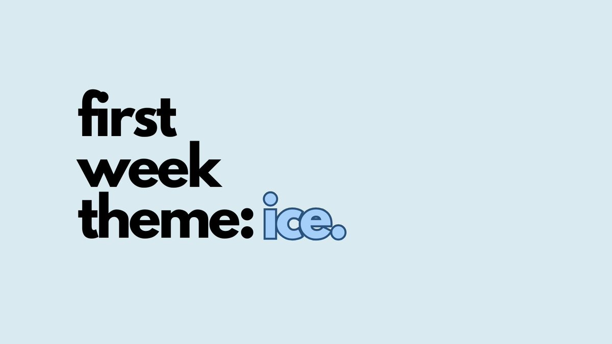 first week qualifier theme: ice.

end date I 01.04 I good luck.