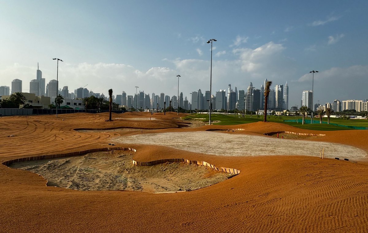 eurogolfdesign's tweet photo. All prep and seeding now completed at Montgomerie Golf Club Dubai @montgomeriefdn #golfcourseconstruction #dubai #golfindubai #greatteam https://t.co/QasMw4WsVI