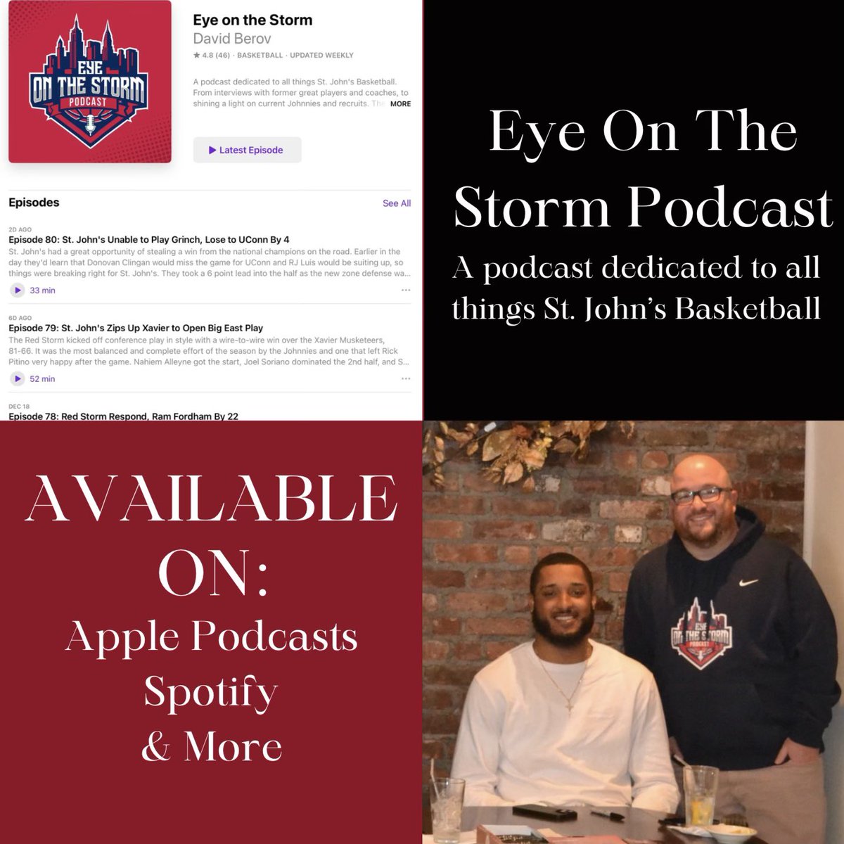 Calling all St. John's Basketball fans!   From interviews with former players and staff to game previews, recaps and reactions, tune in to the Eye on the Storm Podcast for the most up to date @stjohnsbball news. #sjubb @davee_8 @eyeonstormpod @stormmarketing4