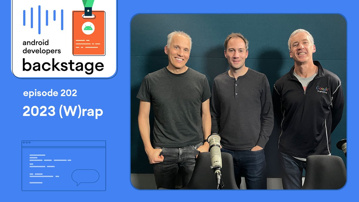 AndroidDev's tweet photo. Don't miss the last #ADBPodcast of the year 🎉 → https://t.co/B4I5eK9b3M

We'll talk about what happened this year in Android development, including tool improvements, new features and libraries, and more.

And (cont) https://t.co/A60y4QSprW https://t.co/k5IlFmqiXf