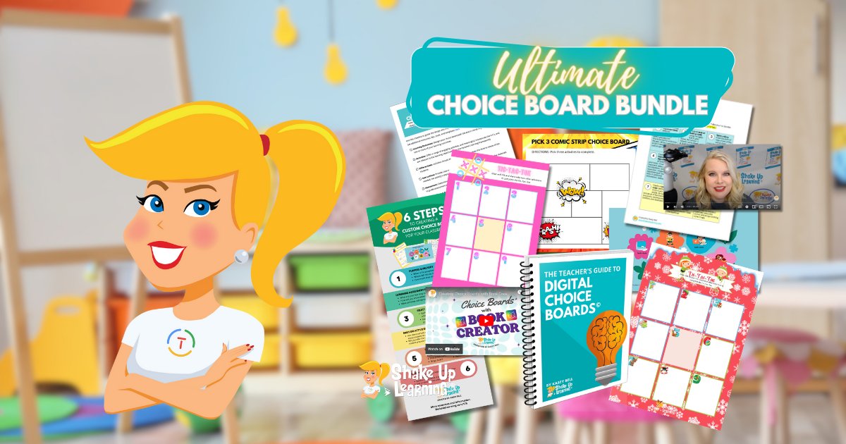 🎁 Get the Ultimate Choice Board Bundle -- FREE! ✅ eBook ✅ Best Practices Checklist ✅@canva & Google Templates ✅ and tons of tips and resources in ONE download! shakeuplearning.com/blog/ultimate-… #teachers #edchat #edtech #choiceboards #googleedu