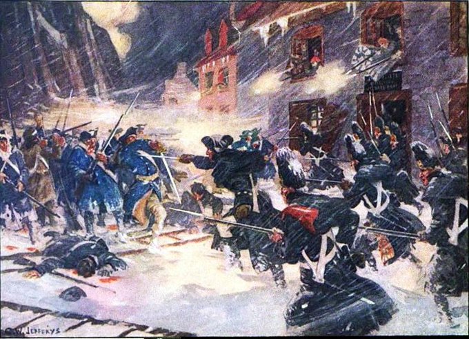 On this day in 1775, 1,200 Continental troops are defeated by a force of local militia and British regulars at the Battle of Quebec. The loss foils the American plan to seize the province and incite the French population there to join in the rebellion against Great Britain.