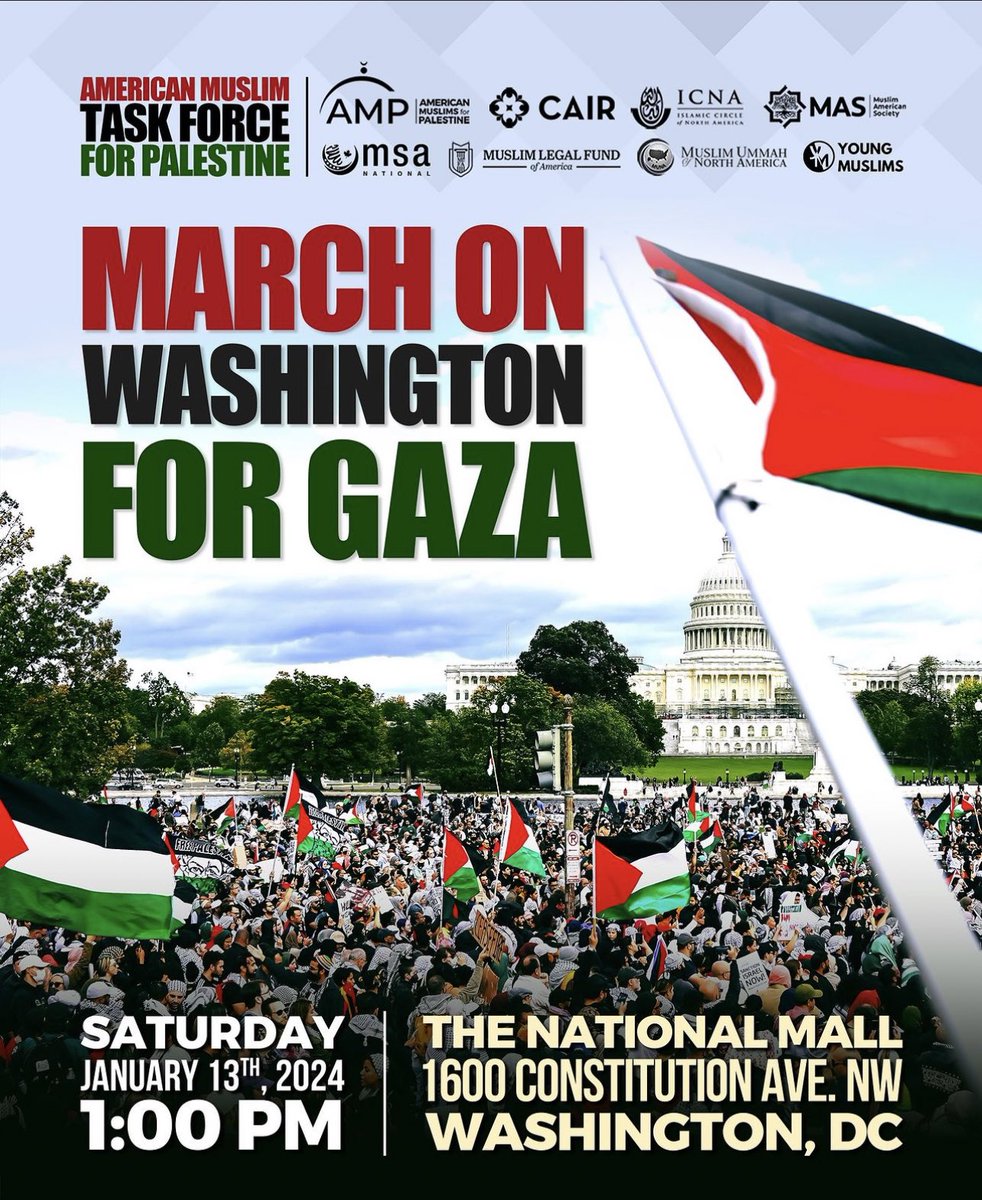 🚨🇵🇸 Everybody better pull up to DC for the March on Washington for Gaza! <a href="/AMPalestine/">American Muslims for Palestine</a>