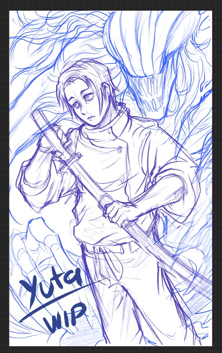 HorrorsIracheta's tweet photo. Sketch - Yuta Okkotsu (WIP)
Can't wait for the Culling Games arc 💀

#JujutsuKaisen #YUTA #okkotsu #OkkotsuYuta #fanart #sketch #wip #artwork #anime #manga #digitalart https://t.co/B1dpnEahDx