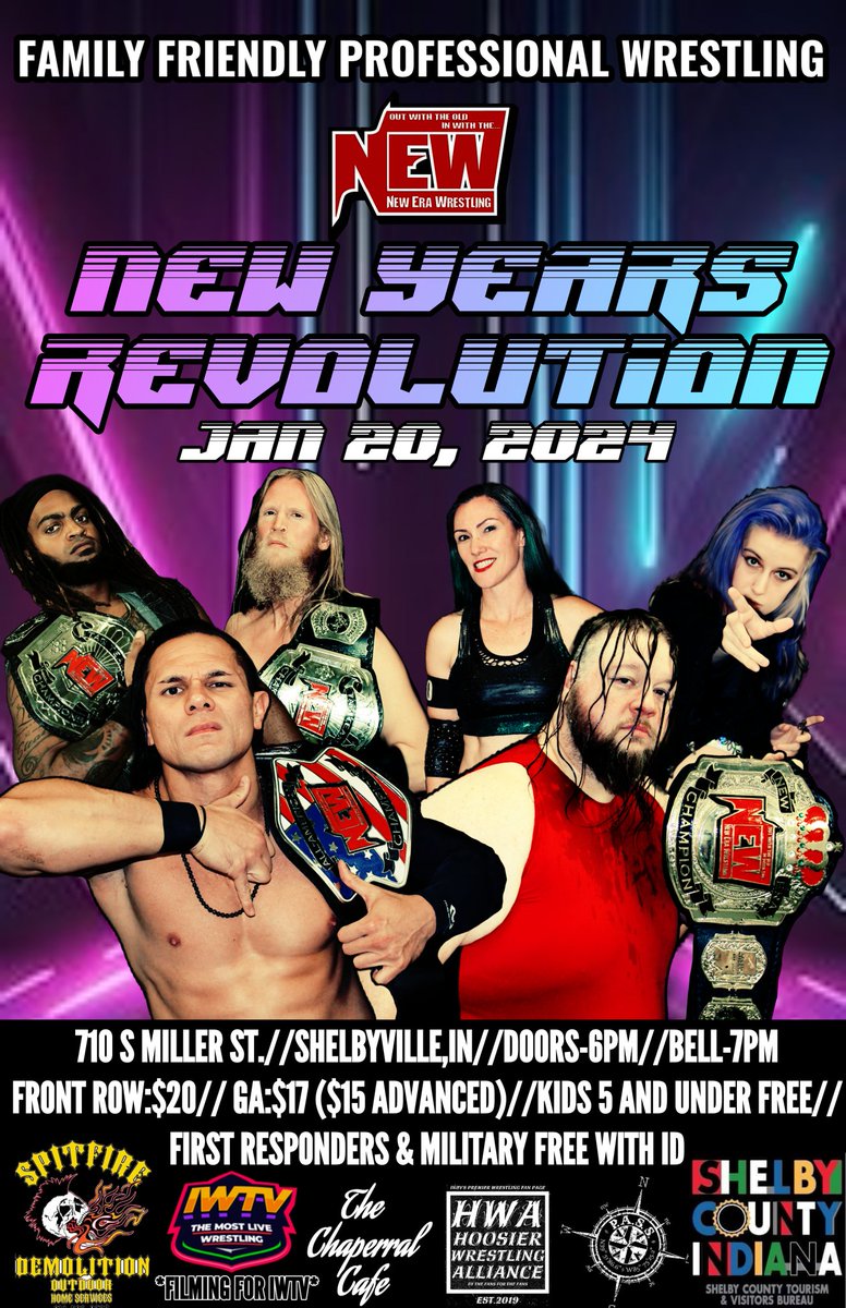 🚨🚨POSTER DROP🚨🚨 New Era Wrestling is kicking off 2024 in a huge way with #NEWRevolution on January 20! Featuring: @HBJedd @anthonytoatele @Hawleeasaur @bashleybones @EdrysWolffAlpha @WarriorPoetSeer And so much more! Match announcements coming soon... #WeAreNewEra