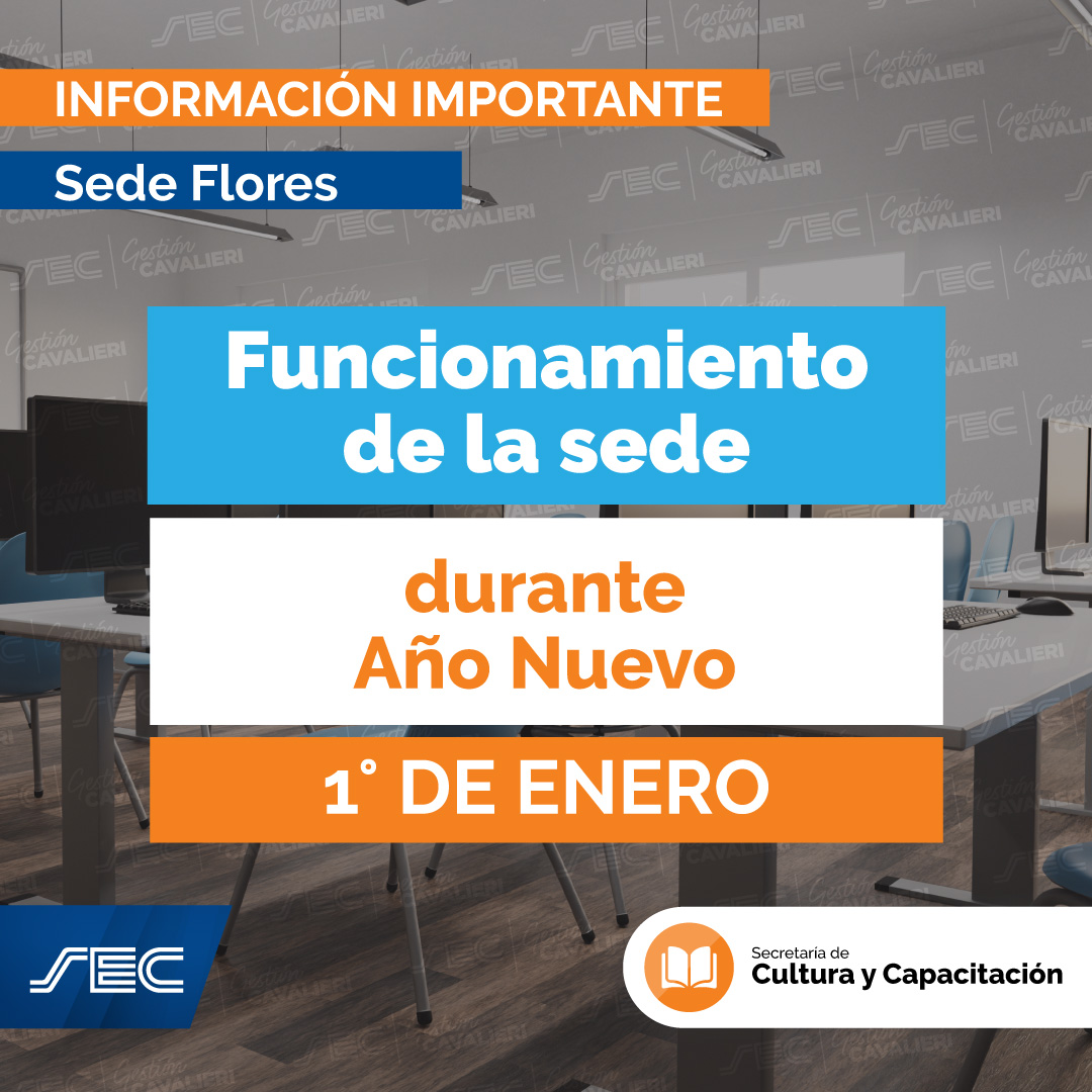 👉¡Compañeros/as! Les comunicamos que, por los días festivos de este fin de semana, la sede permanecerá CERRADA los días 📅 viernes 29 de diciembre y lunes 1 de enero
¡Nos encontramos nuevamente el martes 2 de enero!
#SoyComercio #SoySEC