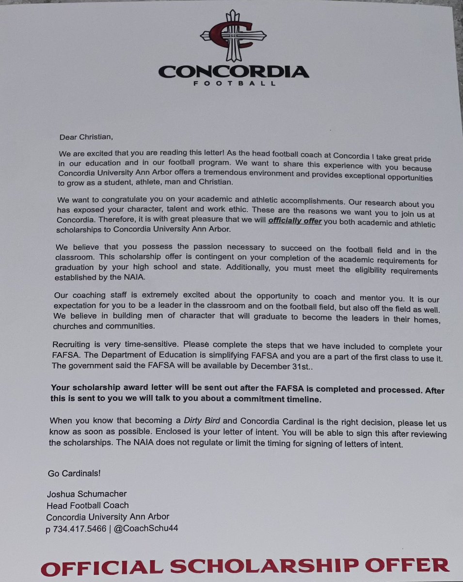 Christian Lozada (@chrisza123) on Twitter photo I’m blessed to receive an offer from Concordia Ann Arbor! <a href="/CUAA_Football/">Concordia Football</a> <a href="/Coach_Straz/">Coach Straz</a> <a href="/CoachSchu44/">Joshua Schumacher</a> I’m blessed to receive an offer from Concordia Ann Arbor! <a href="/CUAA_Football/">Concordia Football</a> <a href="/Coach_Straz/">Coach Straz</a> <a href="/CoachSchu44/">Joshua Schumacher</a>