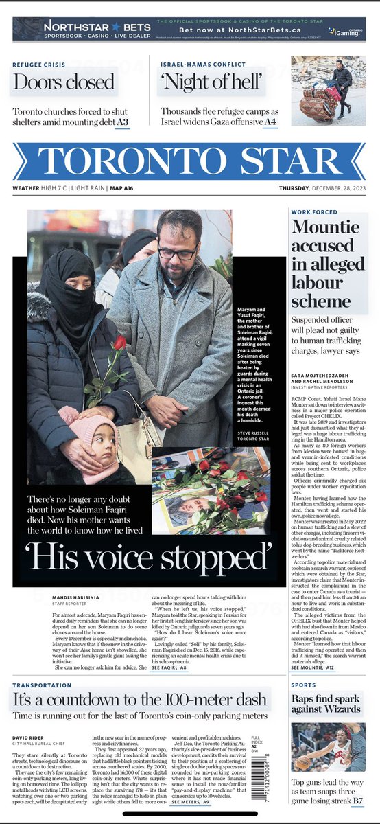 @Justice4Soli Front page of the @TorontoStar today: