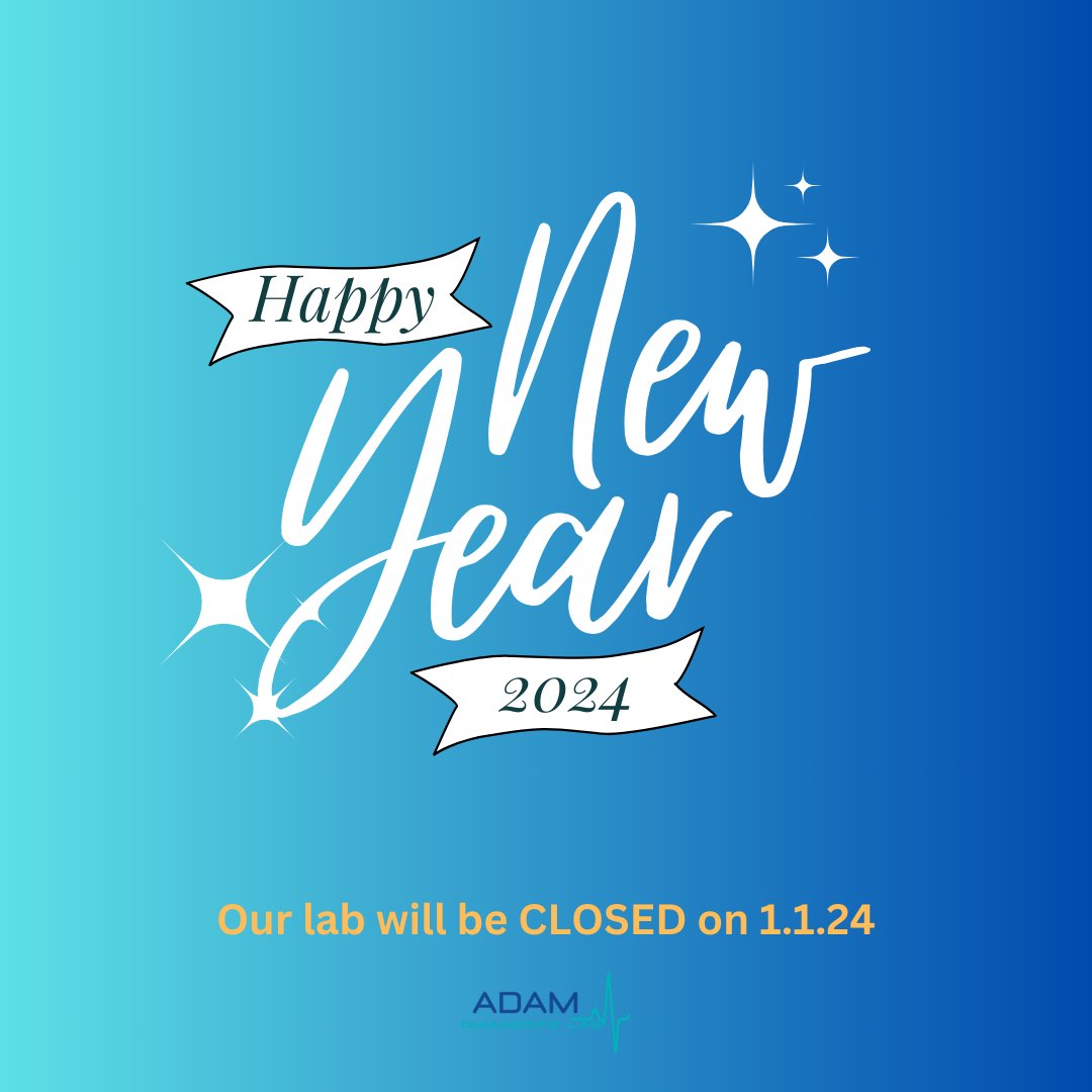 adamdiagnostic's tweet photo. Please note that our lab will be closed on 1.1.24

Happy New Year!

https://t.co/hjkDcn68U7

#covidtesting #covidlab #PCRTest #happynewyear https://t.co/P4ZYTDx63v